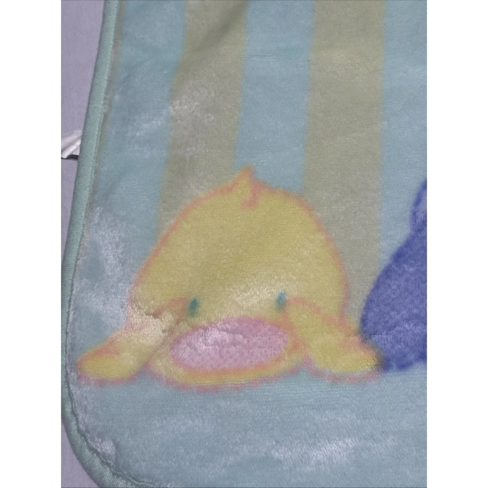 Vintage Carters Tykes Baby Blanket Patel Green Yellow 45